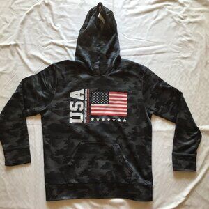 Kids Hooded Sweatshirt USA Camo Size XL